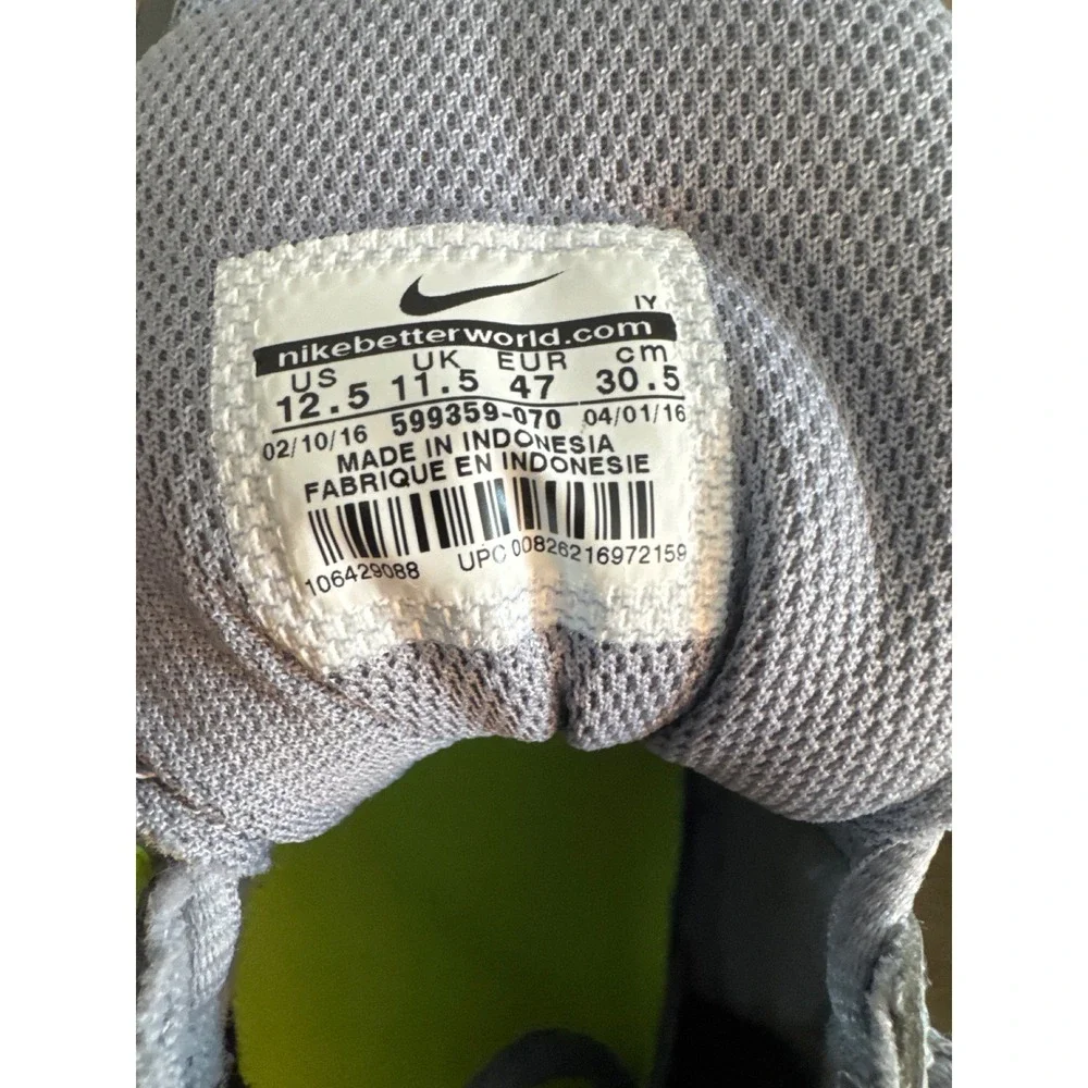 Nike Air Vapor Advantage Mens 12.5 Grey Black Volt Tennis Shoes 599359-070